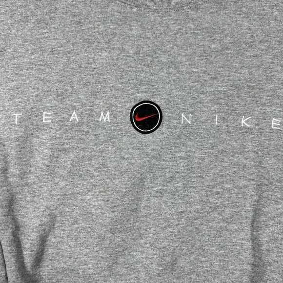 Vintage Nike Sweatshirt Mens XL Gray Team Nike Logo‎ Crewneck 90s Made USA - Picture 5 of 9